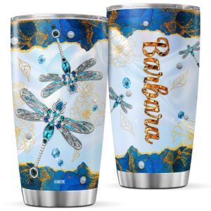 cubicer personalized coffee tumbler dragonfly customized name travel mug with lid birthday gifts for animal lovers men women girls insulated mugs wine tumblers stainless steel cup