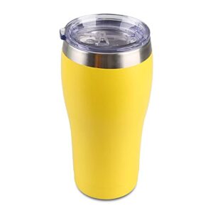 tahoe trails 20 oz insulated stainless steel tumbler with slider lid, vacuum insulated double wall coffee travel mug cup, great for cold or hot drinks, yellow
