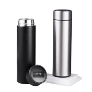 shari’s tea – temperature controlled thermos with infuser - smart coffee and tea thermos with led temperature display in fahrenheit, insulated bottle stay hot or cold for up to 24 hrs.