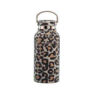 Diamond Insulated Bottle with Lid & Handle- Sparkling Rhinestone Leakproof Studded 304 Stainless Steel Vacuum Cup Thermo Travel Coffeee Mug for Women