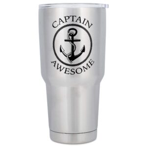 elanze designs captain awesome 30 oz stainless steel travel mug with lid