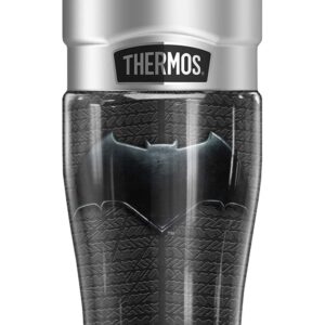 THERMOS Justice League Movie Batman Chest Logo, STAINLESS KING Stainless Steel Travel Tumbler, Vacuum insulated & Double Wall, 16oz