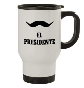 middle of the road el presidente #135 - a nice funny humor 14oz white travel mug