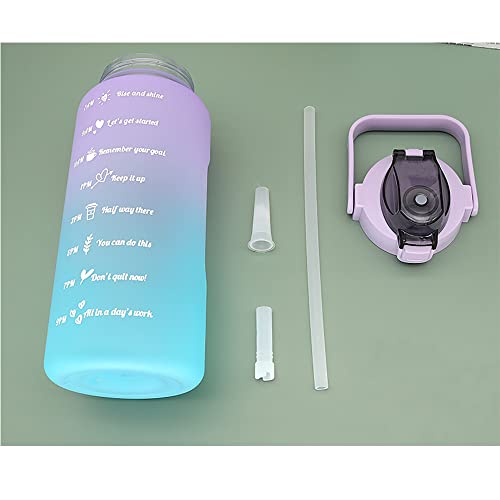 Jinberry Large 2L/64Oz Half Gallon Leakproof Water Bottle with Straw and Time Marker, BPA Free Motivational Sports Water Bottle Jug