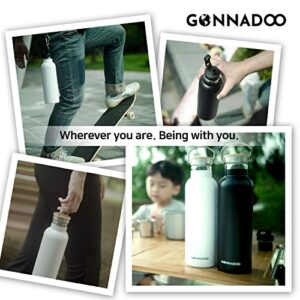 GONNADOO Stainless Steel Insulated Water Bottle 25 oz with 3 Lids, Vacuum, Insulated Stainless Steel, Hot Water, Cold Water, Sports Water Bottle (Black)