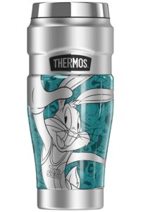 thermos space jam: a new legacy metallic bugs stainless king stainless steel travel tumbler, vacuum insulated & double wall, 16oz