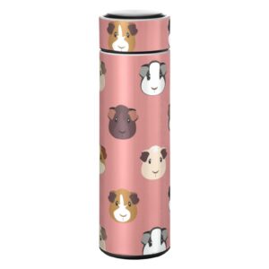 Glaphy Cartoon Guinea Pig Pink Water Bottle, BPA-Free, Stainless Steel, 17 oz Insulated Water Bottles Kids, for School, Office, Gym, Sports, Travel, 500ml