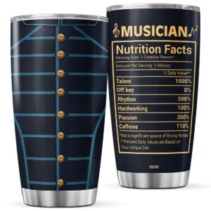 vaatoo musician coffee tumbler nutrition facts travel mug with lid cool birthday gifts for men women music lovers inspirational sayings cold steel tumblers insulated cup hot drink