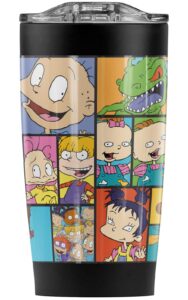 logovision rugrats character squares stainless steel 20 oz travel tumbler, vacuum insulated & double wall with leakproof sliding lid