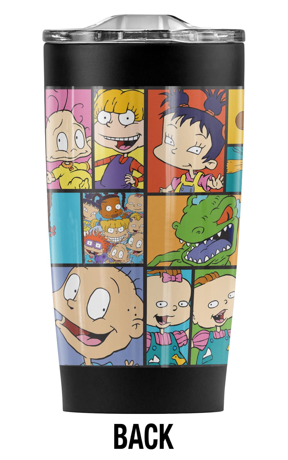 Logovision Rugrats Character Squares Stainless Steel 20 oz Travel Tumbler, Vacuum Insulated & Double Wall with Leakproof Sliding Lid