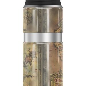 The Lord of The Rings Map of Middle Earth THERMOS STAINLESS KING Stainless Steel Drink Bottle, Vacuum insulated & Double Wall, 24oz