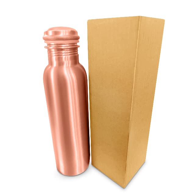 Copper Water Bottle For Drinking -34 Oz 100% Pure Copper Bottle - Leak Proof Ayurvedic Bottle - Pure Copper Water Vessel - Copper Water Bottles - Copper Bottle For Drinking Water - Copper Vessel