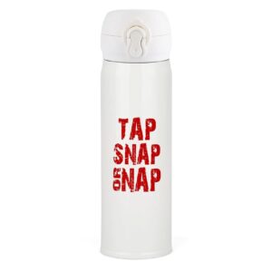 tap snap or nap brazilian jiu jitsu stainless steel insulated water bottle coffee mug tea cup for sports cycling hiking