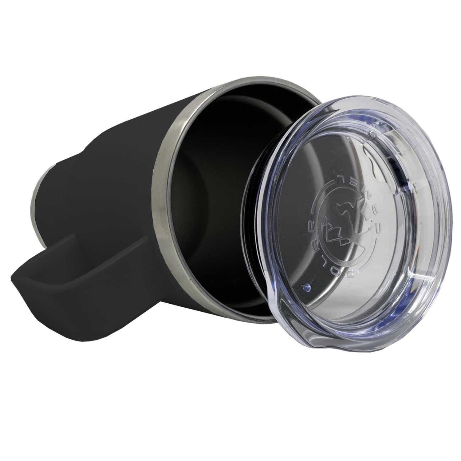 LaserGram 20oz Vacuum Insulated Travel Mug with Handle, Horse Head 1, Personalized Engraving Included (Black)
