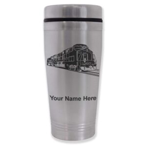 lasergram 16oz commuter mug, freight train, personalized engraving included