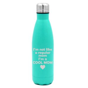 mip brand 17 oz. double wall vacuum insulated stainless steel water bottle travel mug cup i'm not a regular mom i'm a cool mom (light-blue)