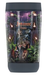 thermos jurassic park welcome to jurassic park guardian collection stainless steel travel tumbler, vacuum insulated & double wall, 12 oz.