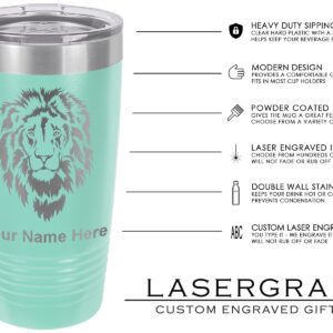 LaserGram 20oz Vacuum Insulated Tumbler Mug, Seahorse, Personalized Engraving Included (Teal)