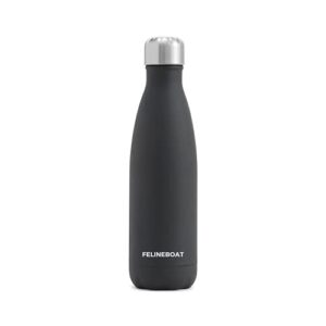 felineboat stainless steel insulated water bottle triple-layered vacuum-insulated containers keeps drinks cold for 48 hours and hot for 24h bpa-free perfect for the go, 17oz