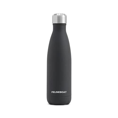 FELINEBOAT Stainless Steel Insulated Water Bottle Triple-Layered Vacuum-Insulated Containers Keeps Drinks Cold for 48 Hours and Hot for 24h BPA-Free Perfect for the Go, 17oz