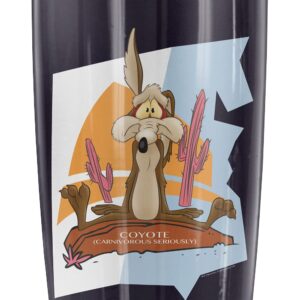 Logovision Looney Tunes Wile E. Coyote Stainless Steel Tumbler 20 oz Coffee Travel Mug/Cup, Vacuum Insulated & Double Wall with Leakproof Sliding Lid | Great for Hot Drinks and Cold Beverages