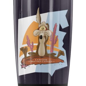 Logovision Looney Tunes Wile E. Coyote Stainless Steel Tumbler 20 oz Coffee Travel Mug/Cup, Vacuum Insulated & Double Wall with Leakproof Sliding Lid | Great for Hot Drinks and Cold Beverages