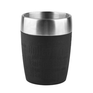 tefal travel cup, stainless steel, black, 200 ml