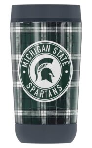thermos michigan state university plaid guardian collection stainless steel travel tumbler, vacuum insulated & double wall, 12 oz.