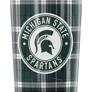 THERMOS Michigan State University Plaid GUARDIAN COLLECTION Stainless Steel Travel Tumbler, Vacuum insulated & Double Wall, 12 oz.