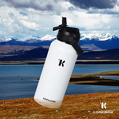 KOPUJUNE Sports Water Bottle, With Stainless Steel,Double Wall Insulated Wide Mouth