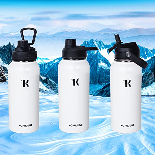 KOPUJUNE Sports Water Bottle, With Stainless Steel,Double Wall Insulated Wide Mouth