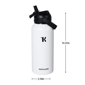 KOPUJUNE Sports Water Bottle, With Stainless Steel,Double Wall Insulated Wide Mouth