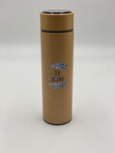 arctic heir 16oz vacuum flask thermos w/ tea infuser & led digital temperature display (gold)