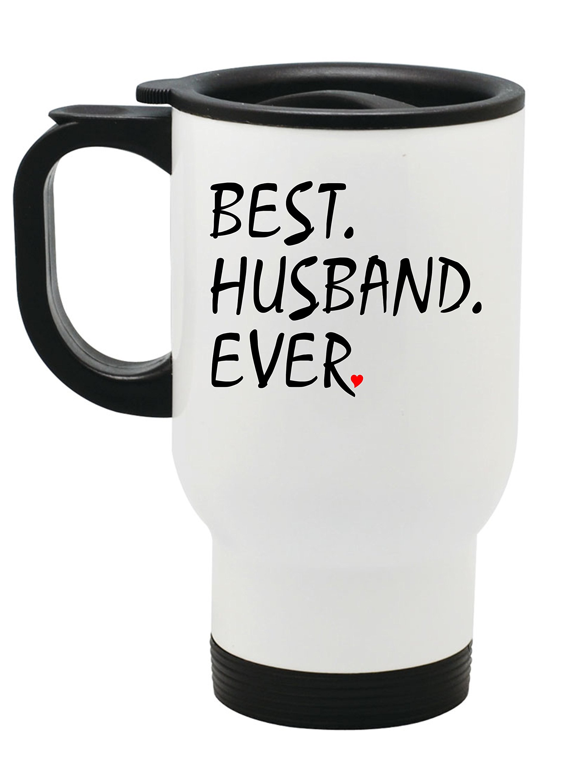 BeeGeeTees Best Husband Ever Travel Mug 14 oz Stainless Steel To Go Cup Heart