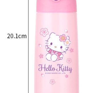 Hello Kitty Stainless Steel Insulated Water Bottle with Bag Pink 500ml