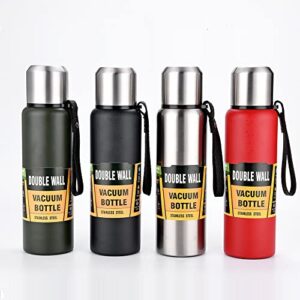 newstyp large capacity stainless steel thermos portable vacuum flask insulated tumbler with rope thermo bottle 500/750/1000/1500ml (1500ml, silver)