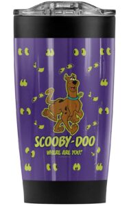 logovision scooby-doo eyes upon you stainless steel tumbler 20 oz coffee travel mug/cup, vacuum insulated & double wall with leakproof sliding lid | great for hot drinks and cold beverages