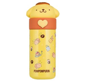 everyday delights sanrio pom pom purin stainless steel insulated water bottle 350ml - yellow