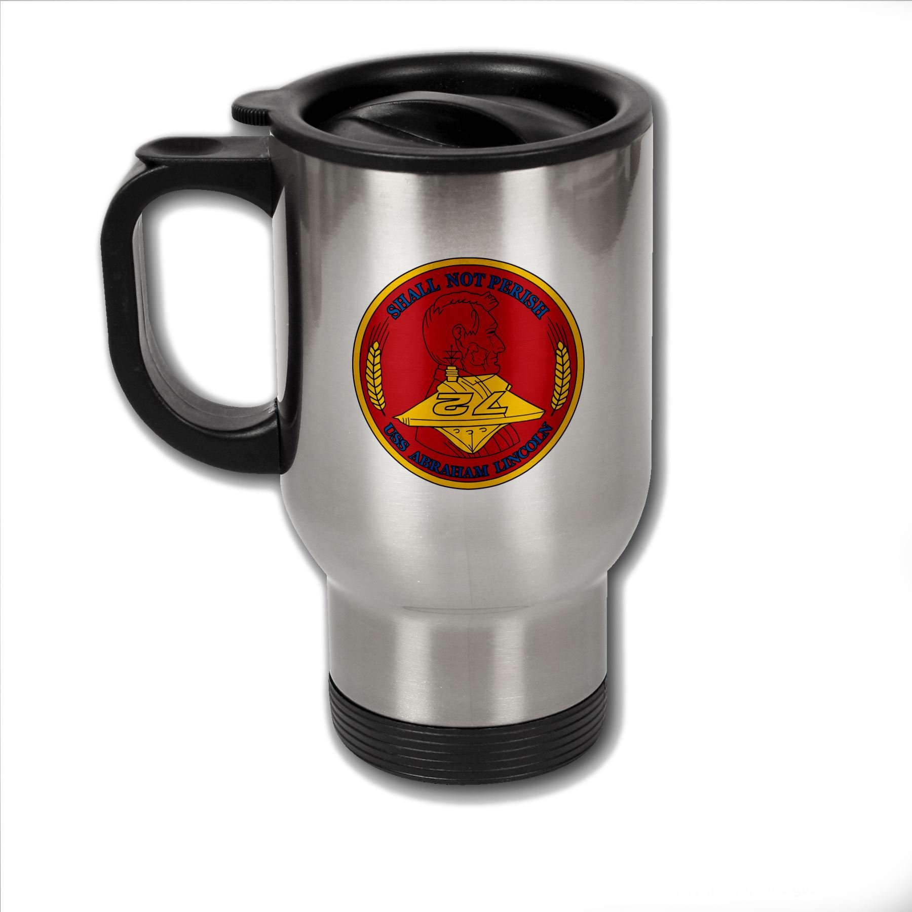 ExpressItBest Stainless Steel Coffee Mug with U.S. Navy USS Abraham Lincoln (CVN-72) emblem