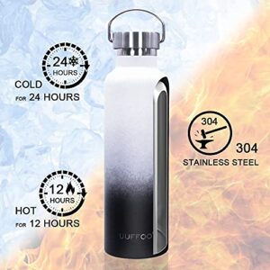 Stainless Steel Vacuum Flask, 750ML/25 oz Double Wall Vacuum Insulated Water Bottle, Portable Travel Vacuum Flask for Outdoor Sports Travel and Office.(Black）