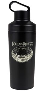 lord of the rings official the journey 18 oz insulated water bottle, leak resistant, vacuum insulated stainless steel with 2-in-1 loop cap