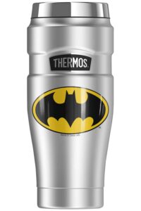 thermos batman classic logo, stainless king stainless steel travel tumbler, vacuum insulated & double wall, 16oz