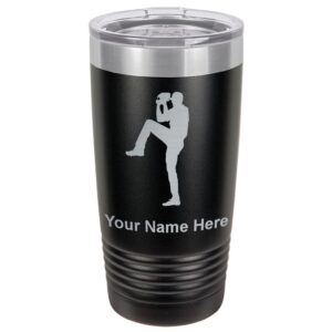 lasergram 20oz vacuum insulated tumbler mug, baseball pitcher, personalized engraving included (black)
