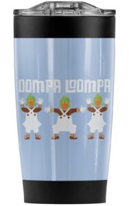 willy wonka & the chocolate factory oompa loompas stainless steel tumbler 20 oz coffee travel mug/cup, vacuum insulated double wall with leakproof sliding lid | great for hot drinks and cold beverages