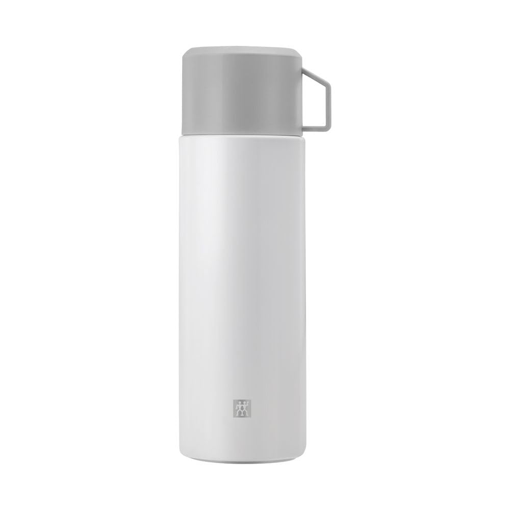 Zwilling Insulated Thermos Flask, Integrated Cup, Double Wall Insulation, 1 L, Height: 28 cm, 1 cm, White