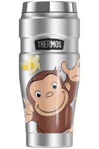 thermos curious george curious george bananas stainless king stainless steel travel tumbler, vacuum insulated & double wall, 16oz