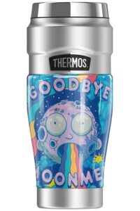 thermos rick and morty goodbye moonmen stainless king stainless steel travel tumbler, vacuum insulated & double wall, 16oz