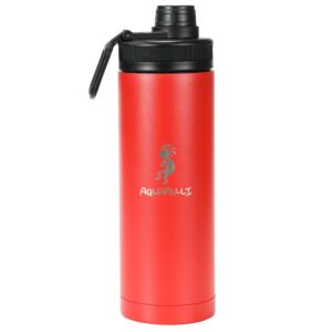 aquapelli vacuum insulated water bottle, 18 ounces, aurora red