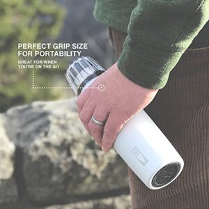 Simple Clean Stuff-V500-Stainless Steel Bottle, Triple Layer Insulate Vacuum Travel Thermos, w/Crystaline Cup-Perfect for Wine, Cocktails, Beverages like Tea/Coffee-Hot 18 hrs/Cold 48 hrs-500ml/16.9oz