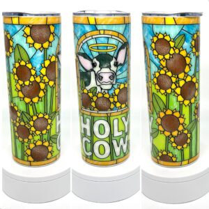 holy cow stained glass tumbler